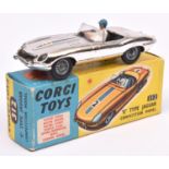 Corgi Toys 'E' Type Jaguar Competition Model (312). Example with vacuum plated silver finish, RN2,