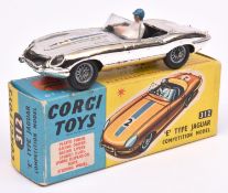 Corgi Toys 'E' Type Jaguar Competition Model (312). Example with vacuum plated silver finish, RN2,