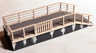 A Gauge One Bassett Lowke wooden Cattle Dock. Platform section with fencing and gate. Approx length;