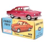 Corgi Toys NSU Prinz (316). In metallic cerise with yellow interior, dished spun wheels and black