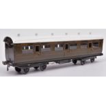 A Bing Gauge One Southern Railway passenger coach. A bogie first class side-corridor coach, with