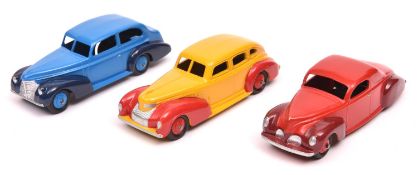 3 good white metal copy Dinky Toys 39 Series style Cars by P.P. Copy Models. All based on genuine