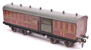 A Gauge One railway Carette for Bassett Lowke LMS 1924 Royal Mail TPO coach. Travelling Post