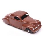 Dinky Toys 39 Series Lincoln Zephyr Coupe (39c). An example in brown with black painted base,