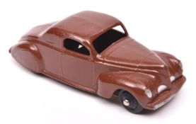 Dinky Toys 39 Series Lincoln Zephyr Coupe (39c). An example in brown with black painted base,