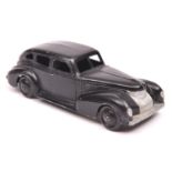 A rare early Dinky Toys 39 Series Chrysler Royal sedan (39e). An example in satin black with black