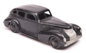 A rare early Dinky Toys 39 Series Chrysler Royal sedan (39e). An example in satin black with black