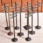 9x Gauge One Marklin Telegraph Poles. Tinplate poles with diecast bases. Approx height; 260mm. QGC