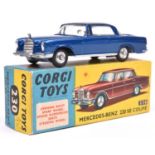 Corgi Toys Mercedes-Benz 220SE Coupe (253/230). An example in bright metallic blue with cream