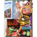 7x Pelham Puppets including; 2x Pelham Ventriloquist Puppets; a dog in a purple jacket and a girl