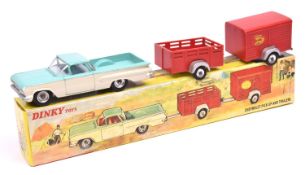 A Dinky Toys set 448. Comprising Chevrolet El Camino in turquoise and cream, with pale blue