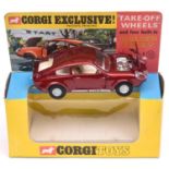 Corgi Toys Mini Marcos GT 850 (341). In metallic maroon with cream interior, example with 'Golden