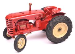 Scarce early 1950's Lesney large scale Massey-Harris Tractor 745. In red with cream wheel hubs and