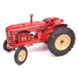 Scarce early 1950's Lesney large scale Massey-Harris Tractor 745. In red with cream wheel hubs and