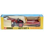 Corgi Gift Set 9. Massey-Ferguson 165 Tractor with Shovel. Tipping Trailer with Detachable Raves. In