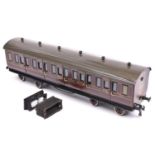 A Gauge One railway Bing 1921 GWR Full First corridor compartment coach with opening doors. 132,