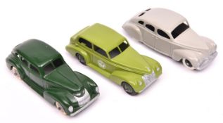 3 good white metal copy Dinky Toys 39 Series style Cars by P.P. Copy Models and a Buccaneer Models