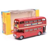 Corgi Toys London Transport Routemaster Bus (468). In red L.T. livery, with 'Outspan' adverts to