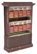 A Gauge One Marklin tinplate Ticket Machine. Cabinet with 10x ticket dispensers (filled with