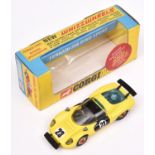 Corgi Toys Red Spot Whizzwheels Ferrari 206 Dino Sport (344). In yellow with black doors, black