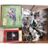 16 assorted field guns/howitzers by Britains and Crescent. A machine gun carrier, 15 plus seated and