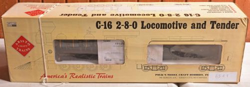 An Aristocraft 45mm Gauge 1:24 scale model locomotive (ART 80100-01). A ET&WNC railway C-16 2-8-0