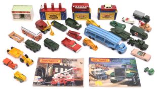 A quantity of Matchbox Toys. Bedford Wreck Truck, Ford Zodiac Convertible, Fire Engine, 2x