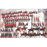 90+ Britains lead soldiers. Including; mounted officers, Officers with binoculars, Guards Officers