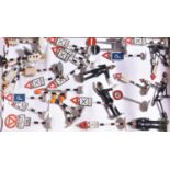 Approx 100 various Road Signs by Gilco etc. Hump-back bridge, Cross roads, HALT, 'P', roundabout,