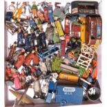 A quantity of lead figures and accessories. By Britains etc including railway staff including