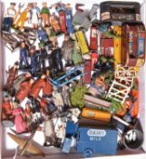 A quantity of lead figures and accessories. By Britains etc including railway staff including