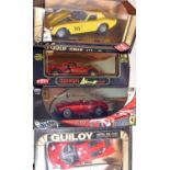 4 1:18 scale Car. 2x Guiloy - 1964 Ferrari GTO in Yellow. Ferrari Mythos in Red. Plus a Hot Wheels