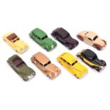 8 Copy Dinky Toys. SMTS Buick TAXI in bright yellow. 2 Chinese copy Packard Super Eight's in