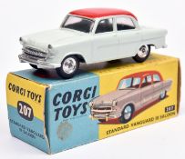 Corgi Toys Standard Vanguard III Saloon (207). A harder to find example in pale green with red roof,