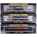 3x Graham Farish N gauge Co-Co diesel locomotives. A Freightliner Class 57/0 loco, Freightliner