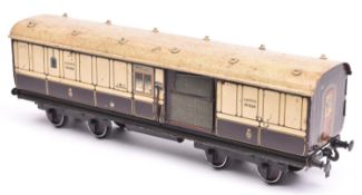 A Gauge One railway Carette LNWR Royal Mail TPO coach. Travelling Post Office van, 1339, in litho