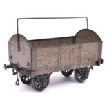 A Gauge One Carette for Bassett Lowke LBSCR Covered Wagon, 9088. With grey litho printed sides and