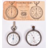 An early 20th century French Pedometer by Henri Chatelain. Together with an original instruction
