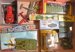 16x Dinky Toys military vehicles. A late boxed 25 Pounder Field Gun Set (697). 7.2 Howitzer.