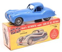 An Ideal 'Cars of All Nations' early plastic kit (constructed) of a Jaguar XK120 in blue. Boxed with