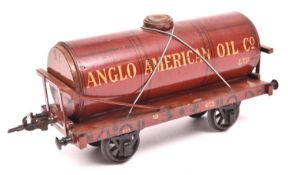 A Gauge Two Carette Anglo American Oil Tanker. With maroon tank and chassis. GC, one strut missing