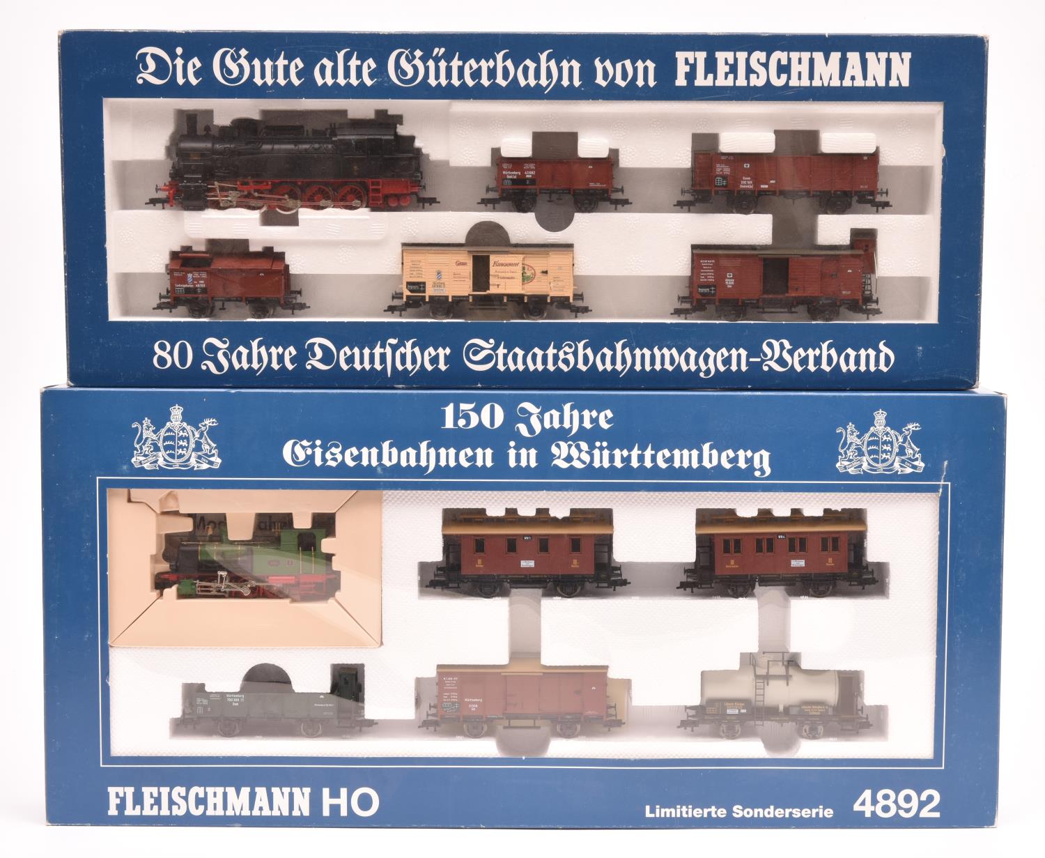 2x Fleischmann HO gauge German outline train packs. A Prussian State Railways 0-10-0T locomotive, - Image 2 of 2