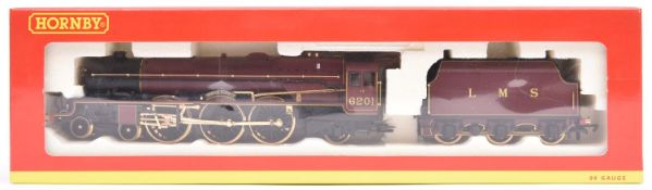 A Hornby OO gauge LMS Princess Class 4-6-2 tender locomotive, Princess Elizabeth 6201, in lined