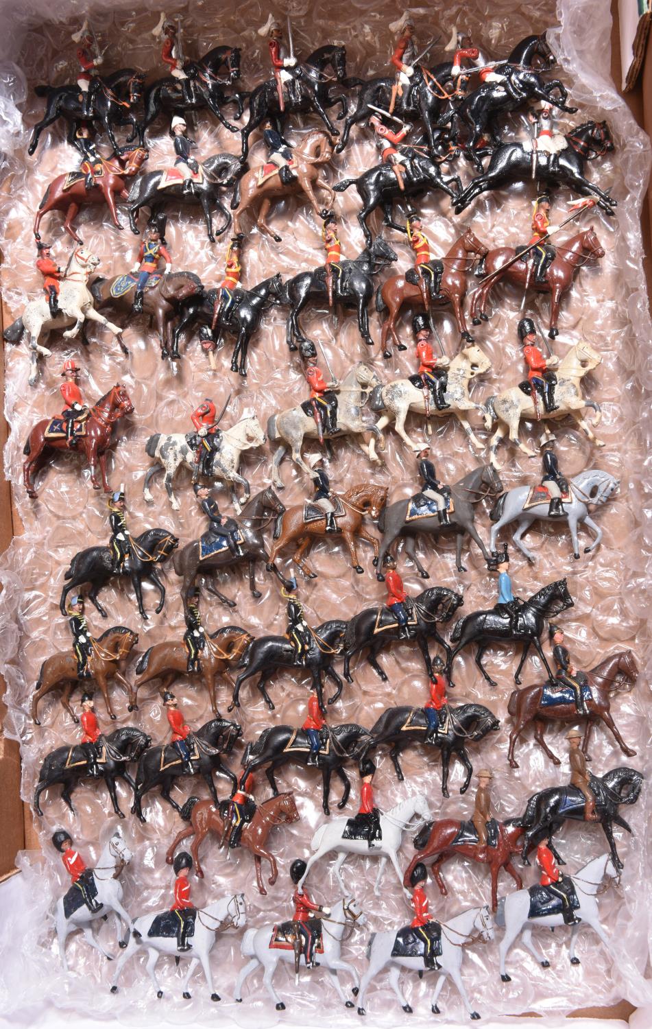 45 Britains Mounted Soldiers. Including Guardsmen, 16th Lancers, Life Guards, 3rd Hussars, WW1