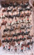 45 Britains Mounted Soldiers. Including Guardsmen, 16th Lancers, Life Guards, 3rd Hussars, WW1