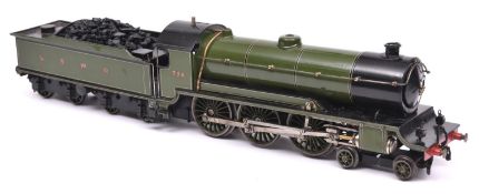 A Gauge One railway Bing LSWR Class S15 4-6-0 locomotive, 736. For 3-rail running and finished in