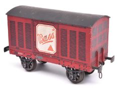 A Gauge One Bassett Lowke wooden Ventilated Van; 'Bass'. Produced as a promotional item for WB&Co.