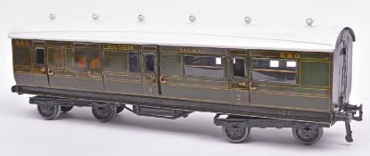 Bing Gauge One Southern Railway passenger coach. A bogie 3rd class passenger brake with side