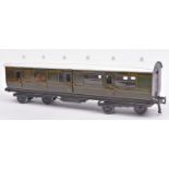 Bing Gauge One Southern Railway passenger coach. A bogie 3rd class passenger brake with side