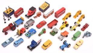 A quantity of Matchbox Toys. Morris J2 Pick-Up, Daimler Ambulance, Chevrolet Impala, Triumph T110